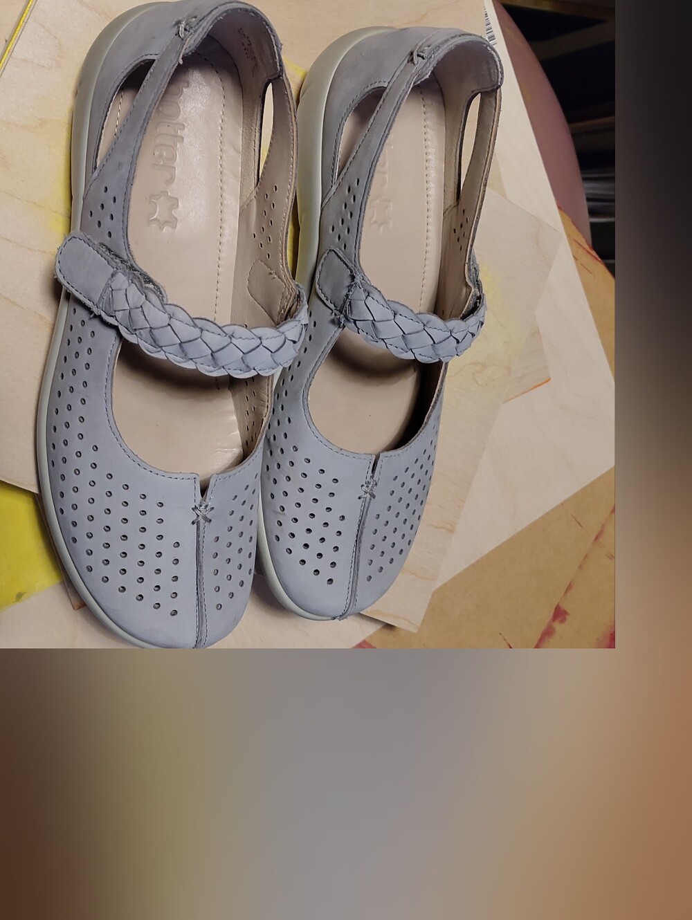 Braided Strap Flats in Light Gray